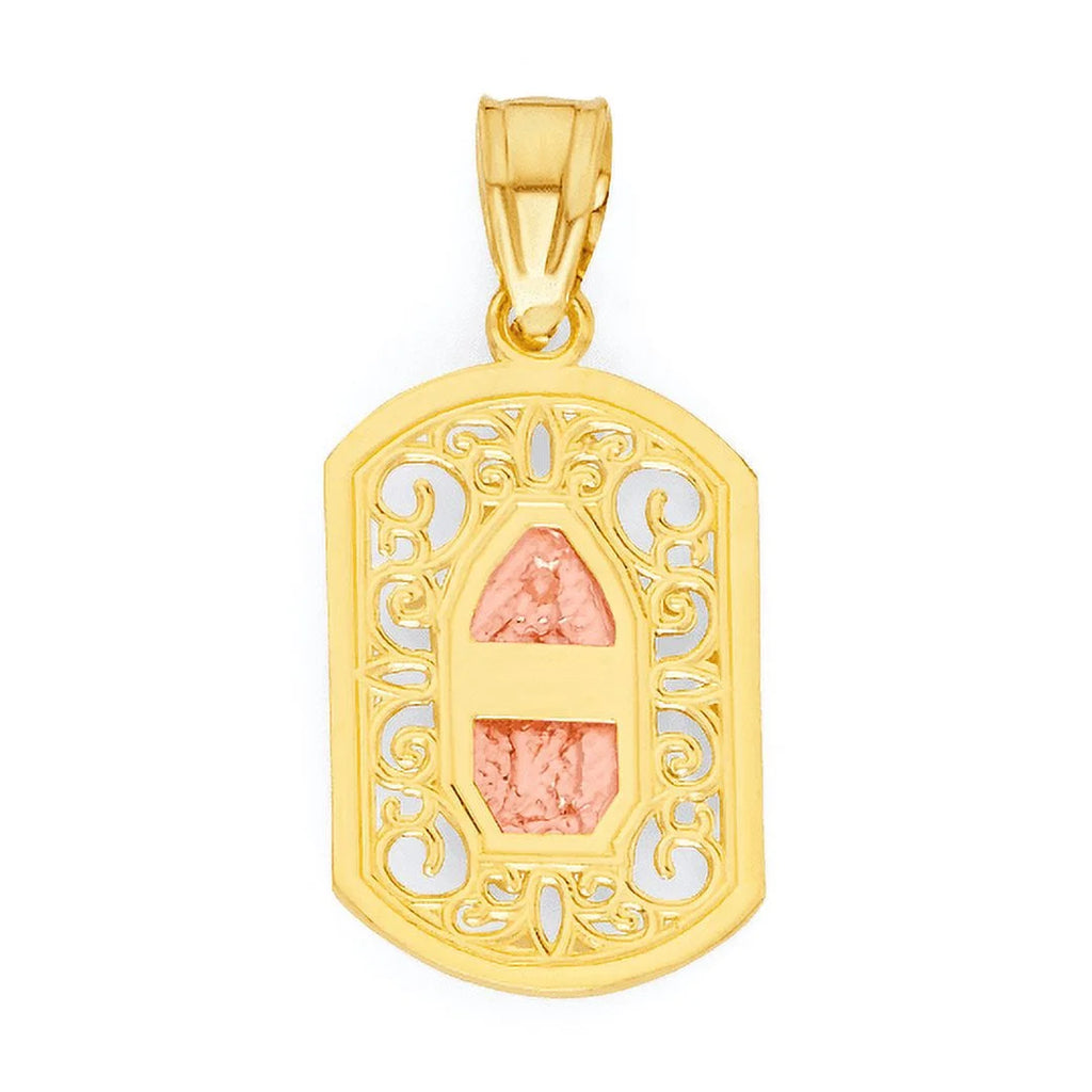 10k Real Solid Tricolor Gold Virgin Mary Pendant with Intricate Detail K983995