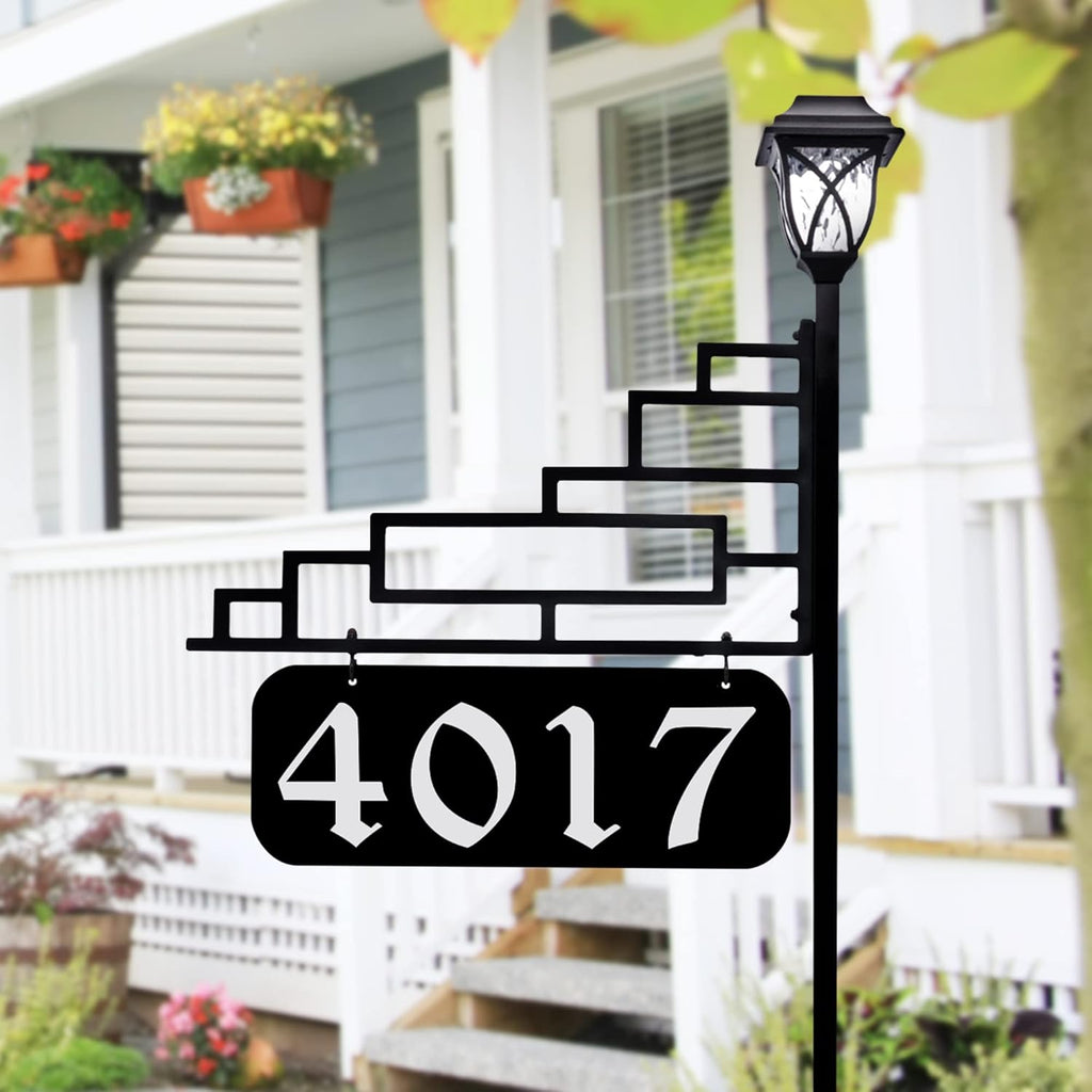 Reflective Address Sign with Solar Light (47 Pole) R383485