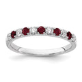 14k White Gold Ruby & Lab Grown Diamonds Engagement Ring W16298