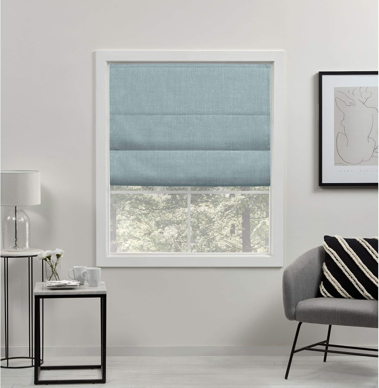 Denim Total Blackout Roman Shade J386049