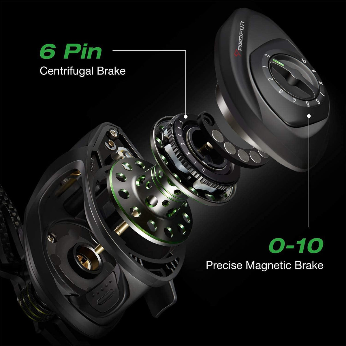 Carbon Fiber Baitcasting Reel, 5.7oz, 7.0:1 Gear Ratio Y33020