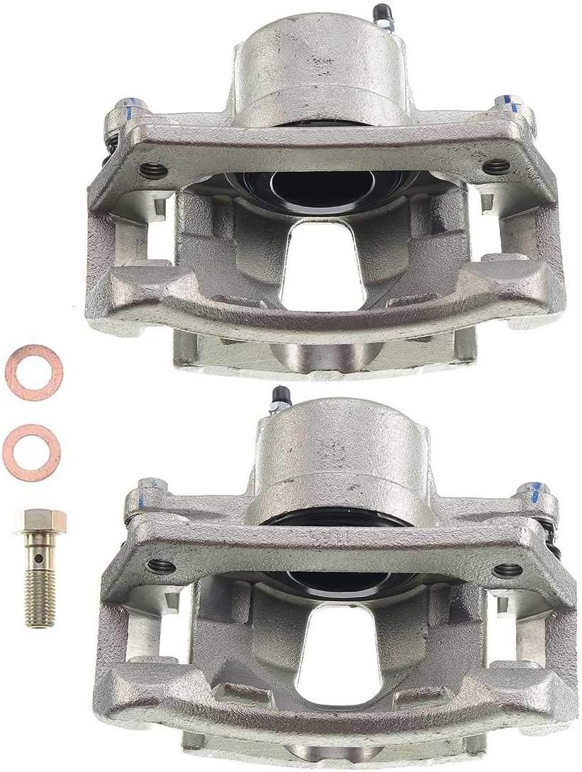 Disc Brake Caliper Assembly with Bracket Compatible with Jeep Liberty KJ 2002-2007 Front Left Driver Side Pack of 2 E4565