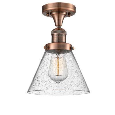 Antique Copper Cone Semi Flush Mount Light G20790