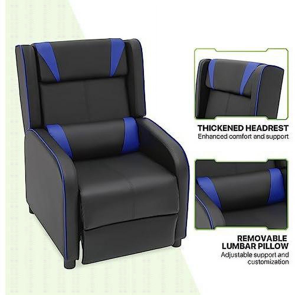 Blue PU Leather Gaming Recliner Chair F4755
