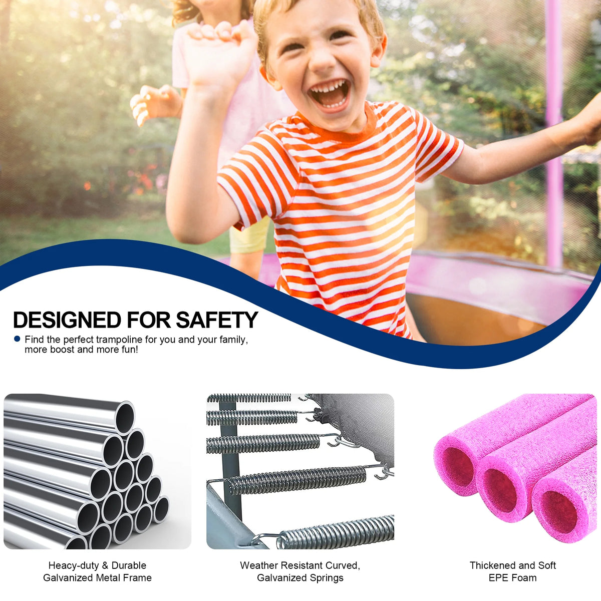 14 ft Rectangle Trampoline with Enclosure Net and PVC Spring Cover Padding U135129