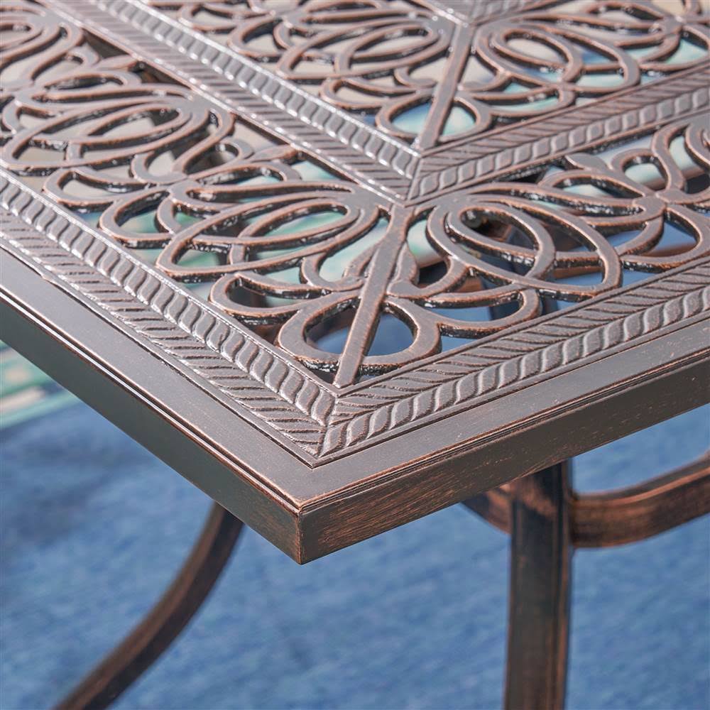 Shiny Copper Cast Aluminum Dining Table Q735