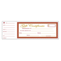 Gift Certificate Book with Stub, Carbonless, White, 25 count U20037