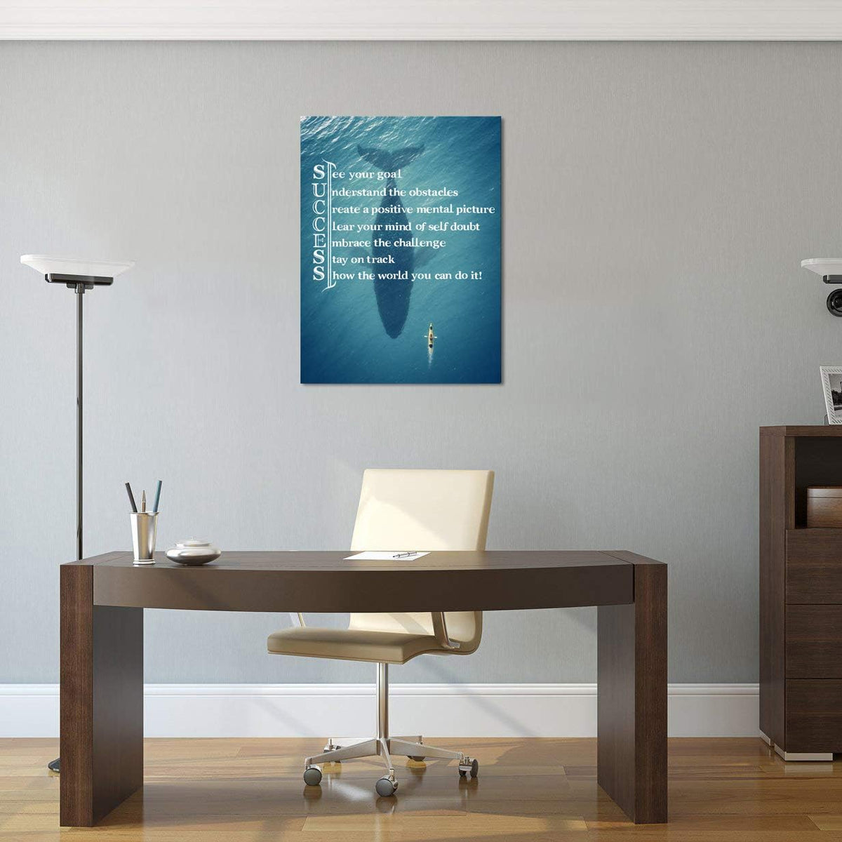 Large Inspirational Canvas Prints with Black Floater Frame J39210