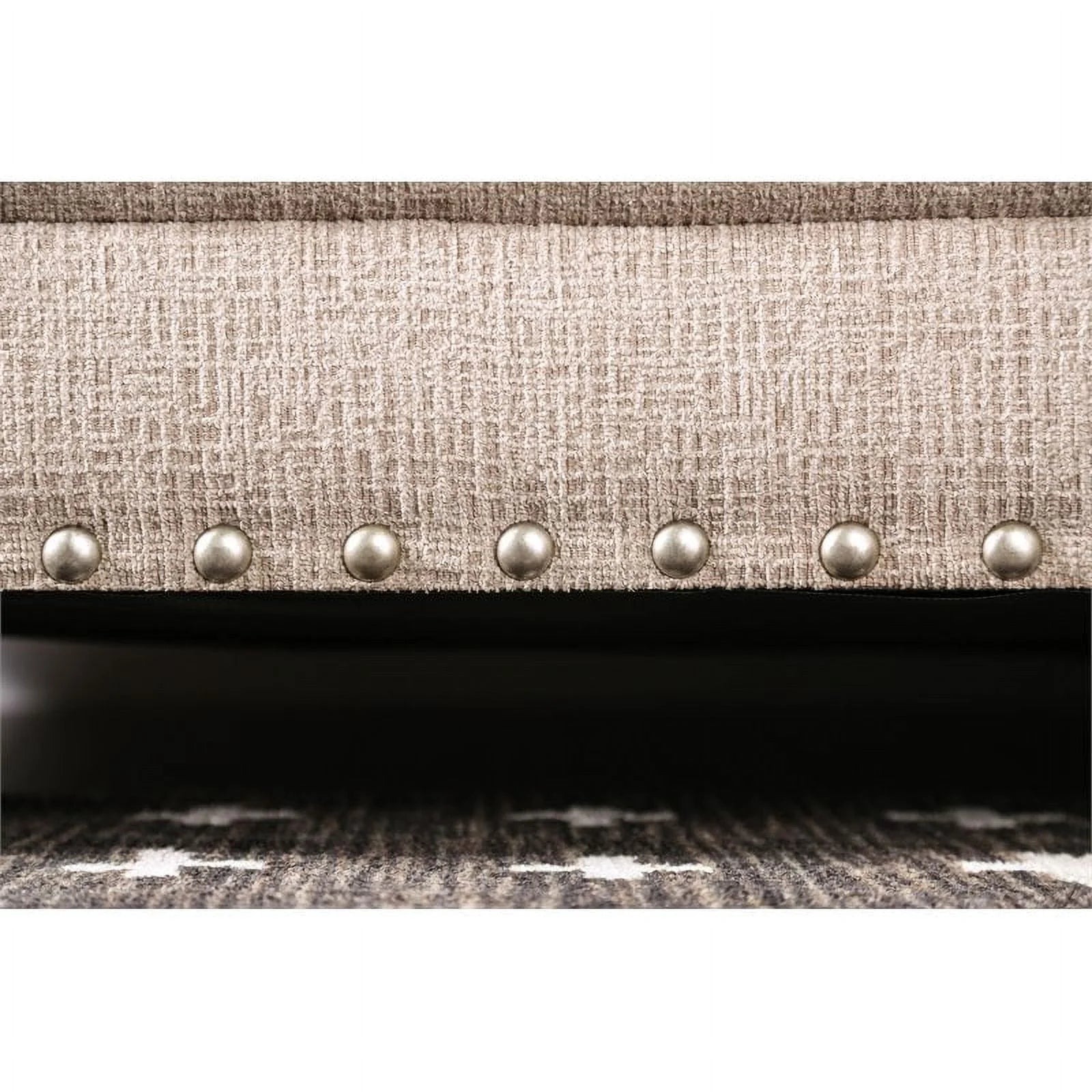 Brown Chenille Nail Head Loveseat N436