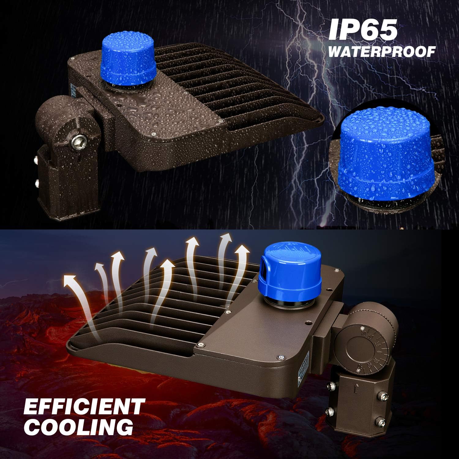 150W LED Parking Lot Light 19500LM 5000K Adjustable Slip Fit Mount IP65 Waterproof W7929