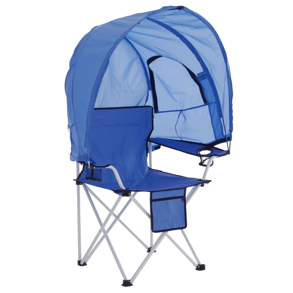 Pool Blue Oversized Folding Camp Chair with Cupholder J88440