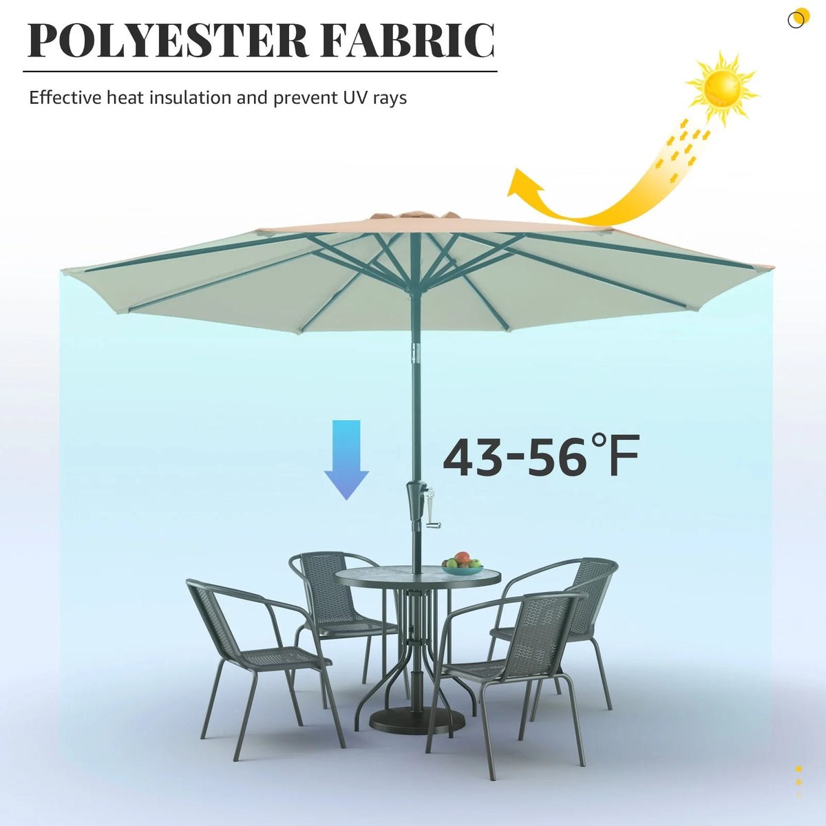 Beige 10 ft Patio Umbrella Z78487