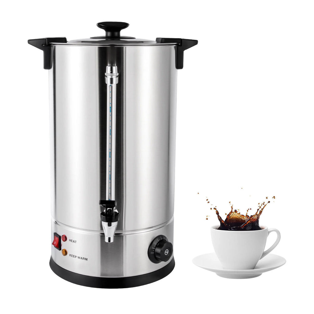 15L Stainless Steel Electric Tea Urn Hot Water Boiler 1400W X363