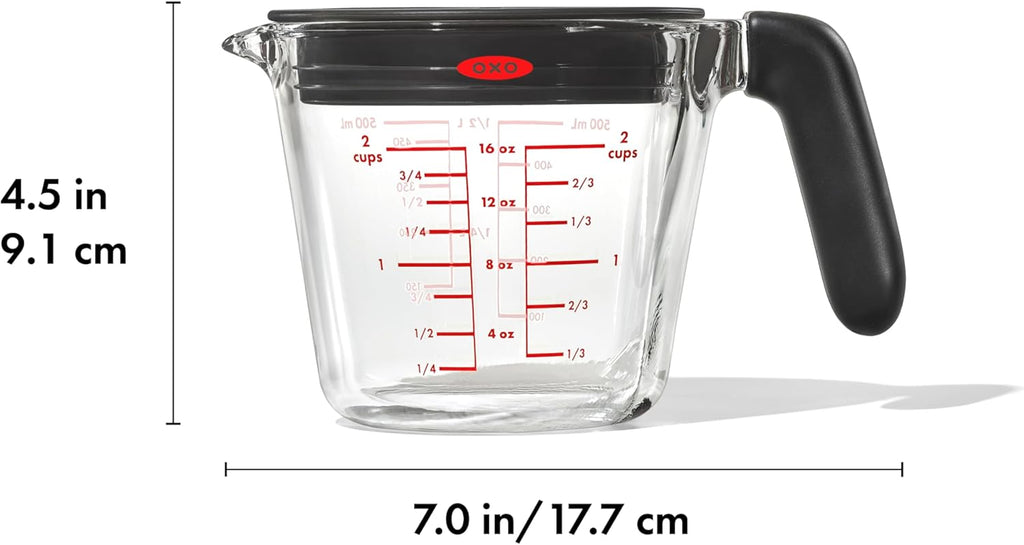 2 Cup Glass Measuring Cup With Lid W5771