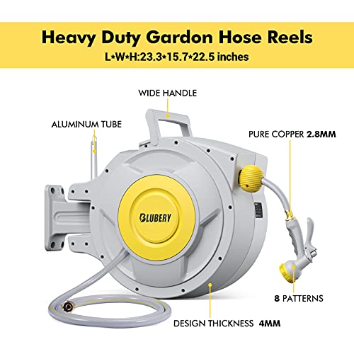 5/8" x 100+6.7ft Retractable Garden Hose Reel Q464881