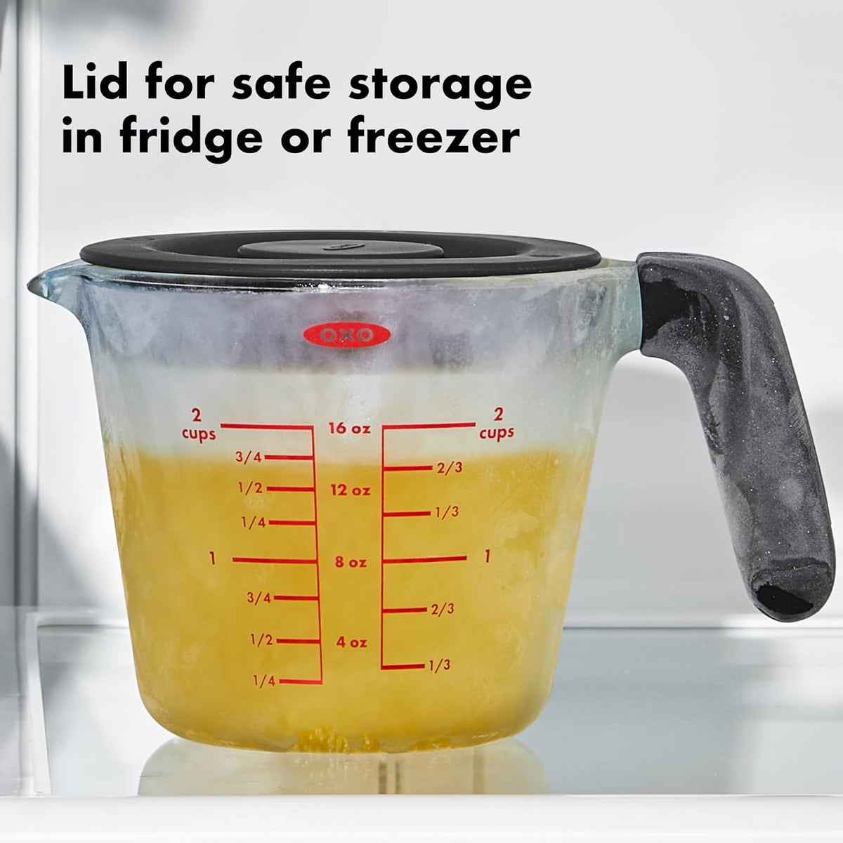 2 Cup Glass Measuring Cup With Lid W5771