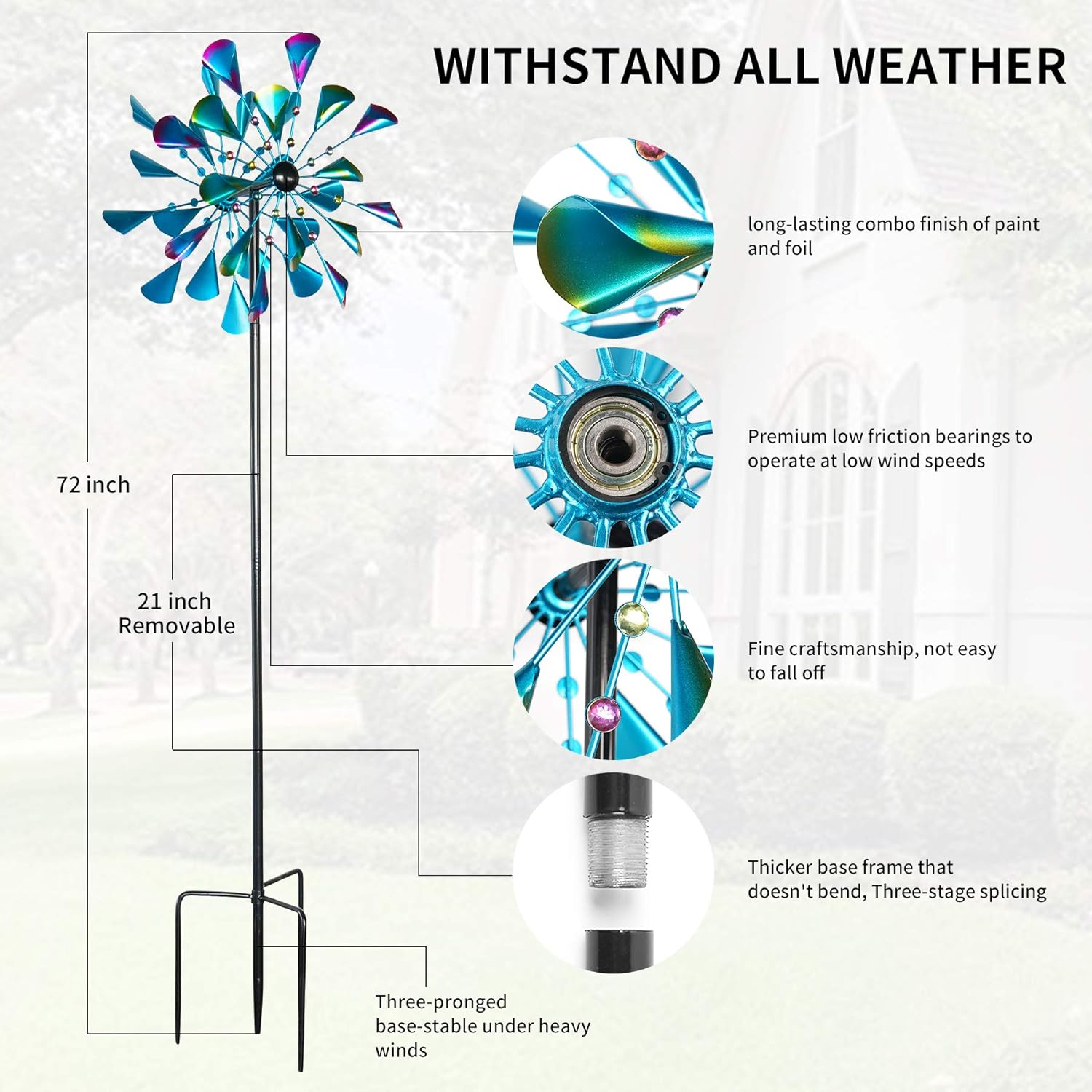 72 Inches Metal Wind Spinner P8897