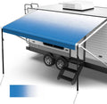 18oz Vinyl Camper Awning Replacement with Awning Anchor Kits & Pull Tension Strap, 16', Green Fade J92929