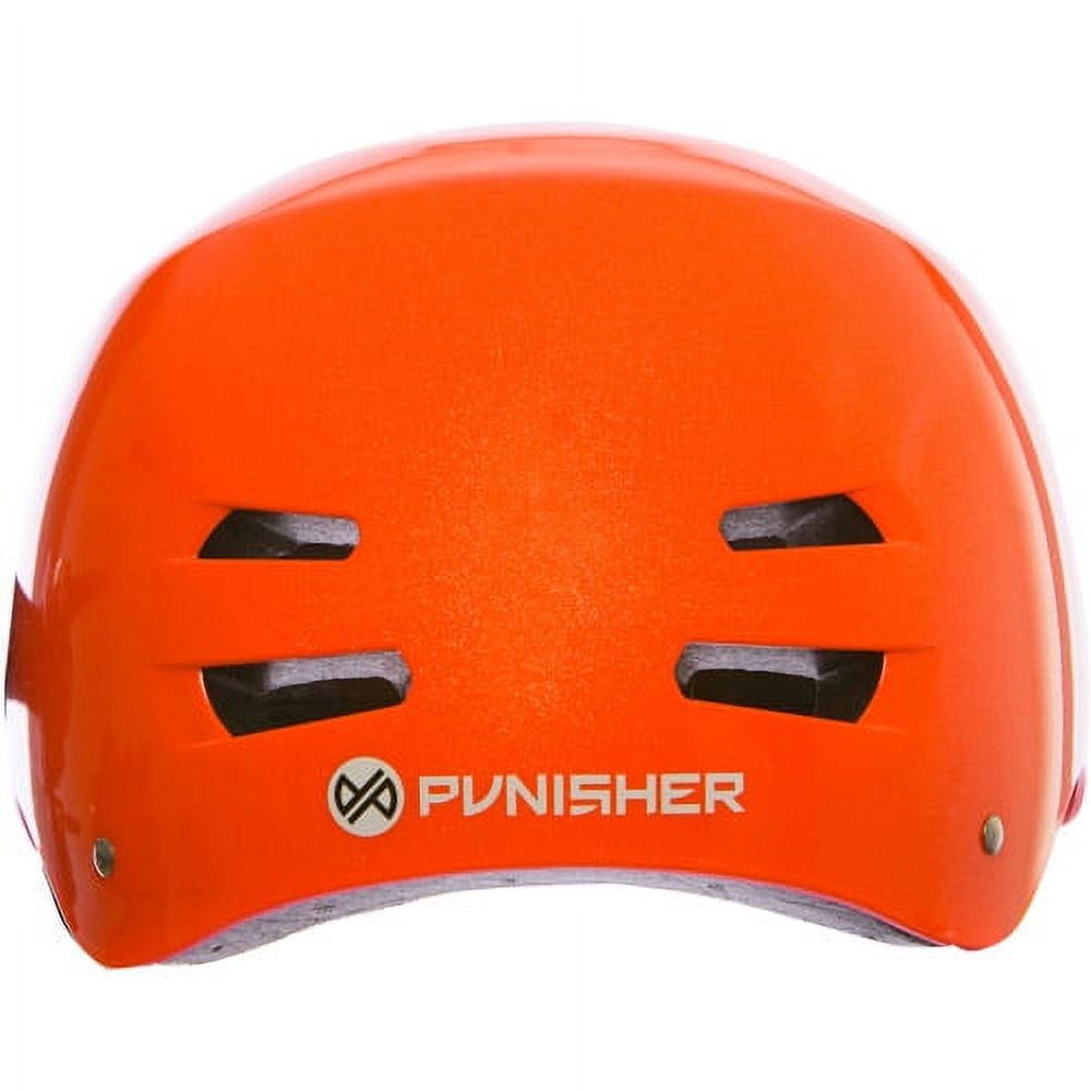 Metallic Flake Neon Orange Skateboard Helmet B389