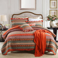 King Size Cotton Patchwork Bedspread Quilt Set V7289