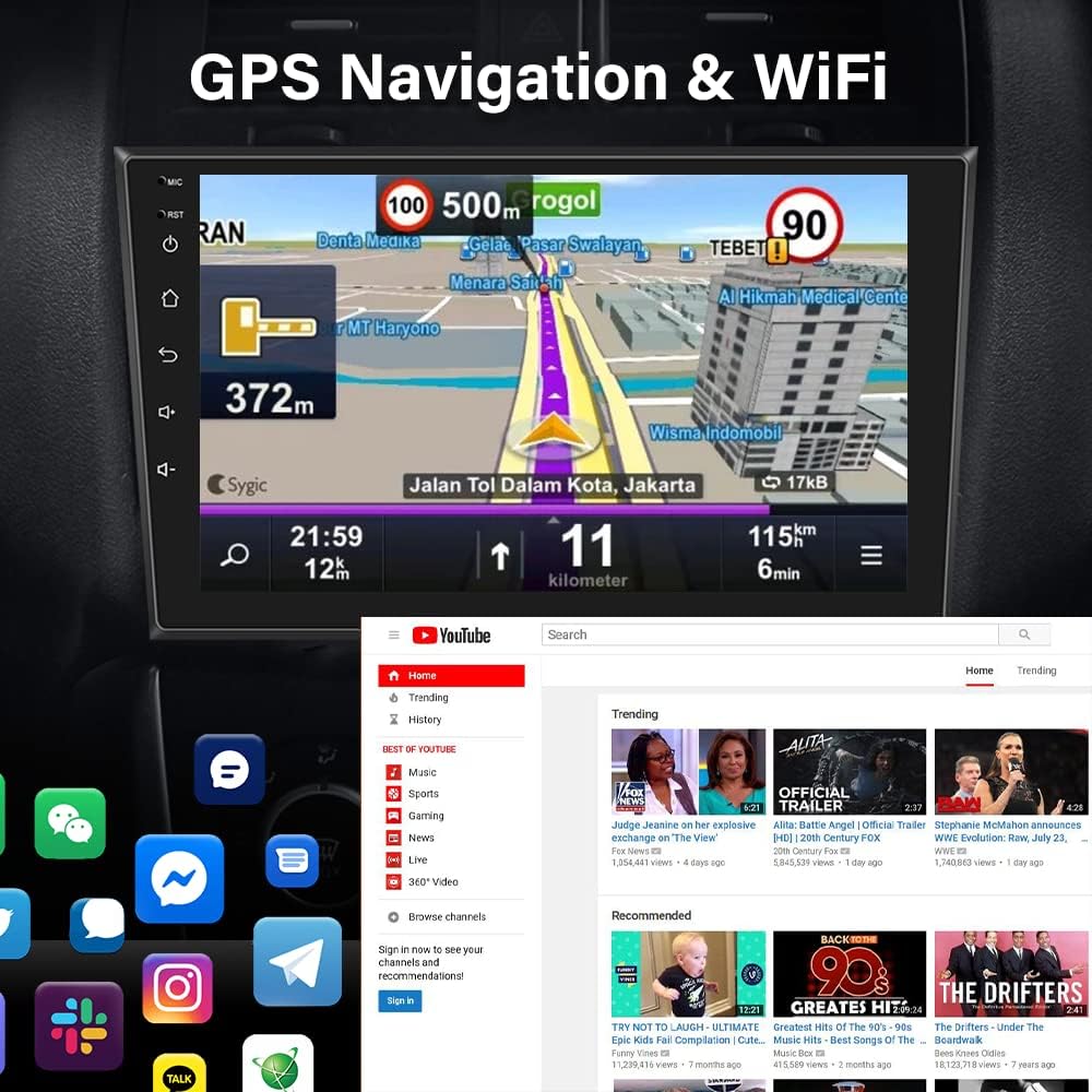 9 Inch Touch Screen Car Stereo Radio with Navigation Bluetooth Backup Camera D56360