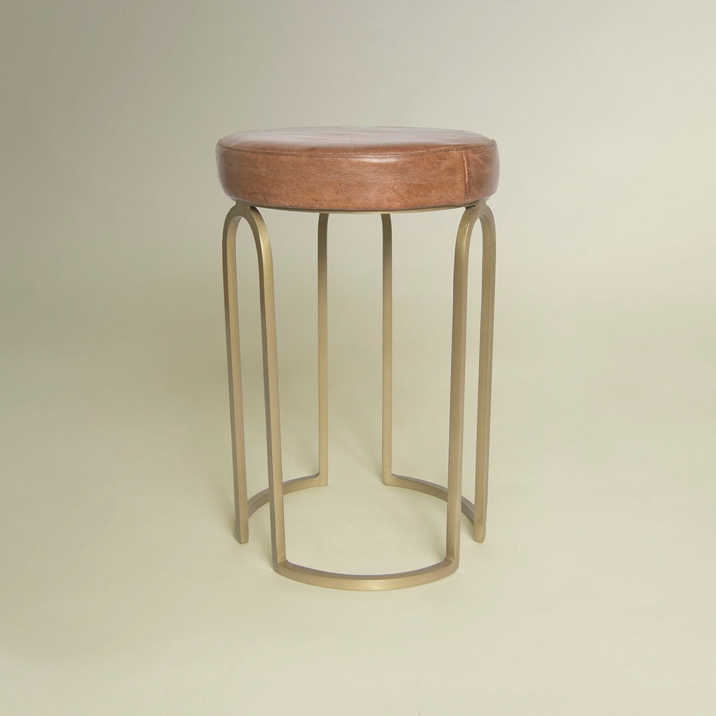 Genuine Leather Round Stool G5838