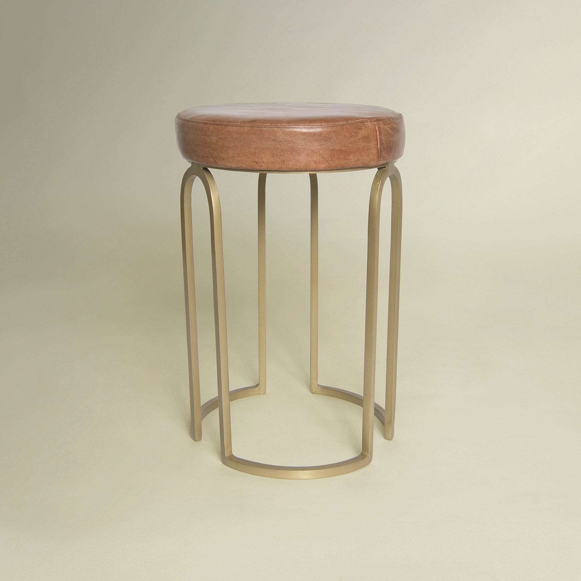 Genuine Leather Round Stool G5838