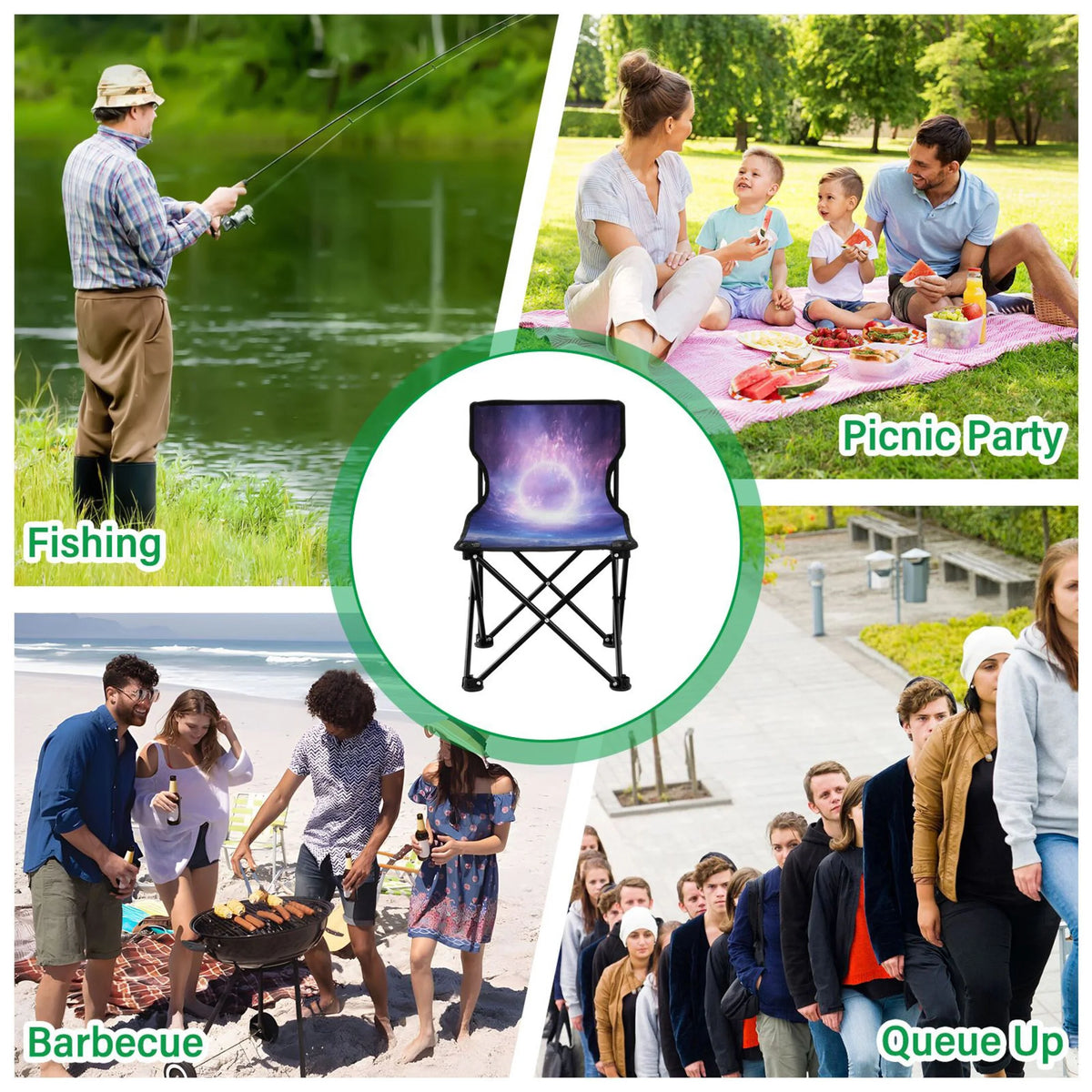 Portable Camping Chair with Carry Bag W80798