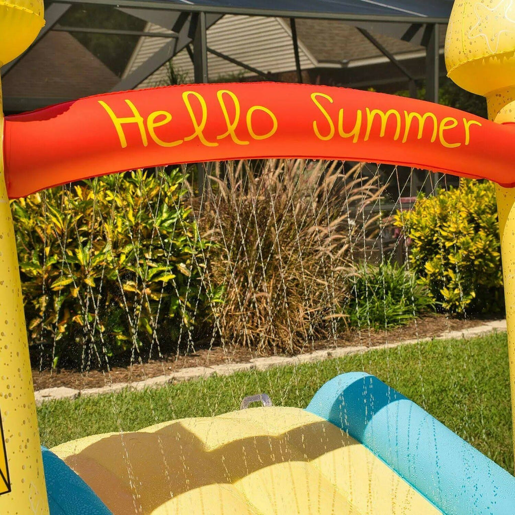 Inflatable Pool with Sprinkler Arch Over 5 ft Tall F76110