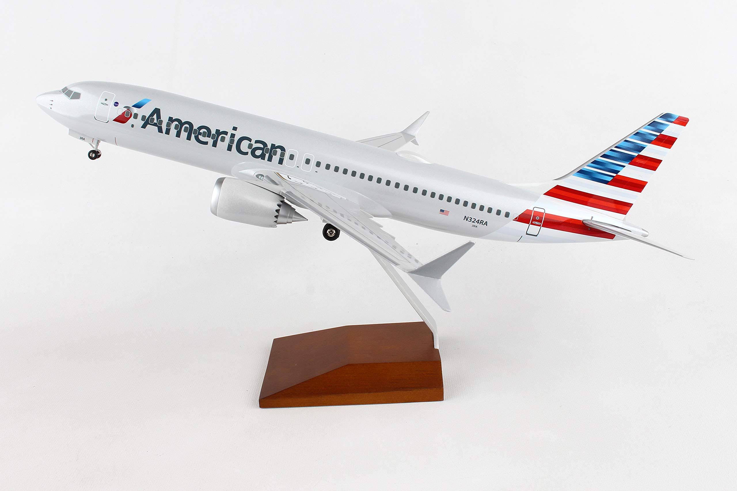 1/100 American 737MAX8 with Wood Stand & Gear Y2664