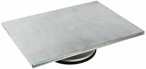 Aluminum Revolving Cake Decorating Stand Turntable and Base, 12 by 16-inch Rectangle, Metallic C9832