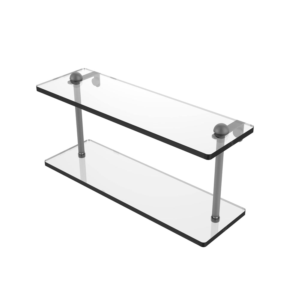 16 inch Two Tiered Glass Shelf Venetian Bronze R6004