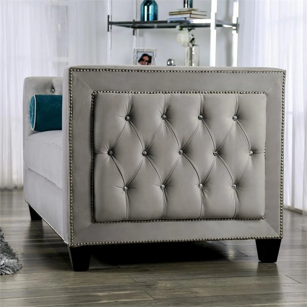 Gray Fabric Sofa and Cleaning Care Kit Set V80252