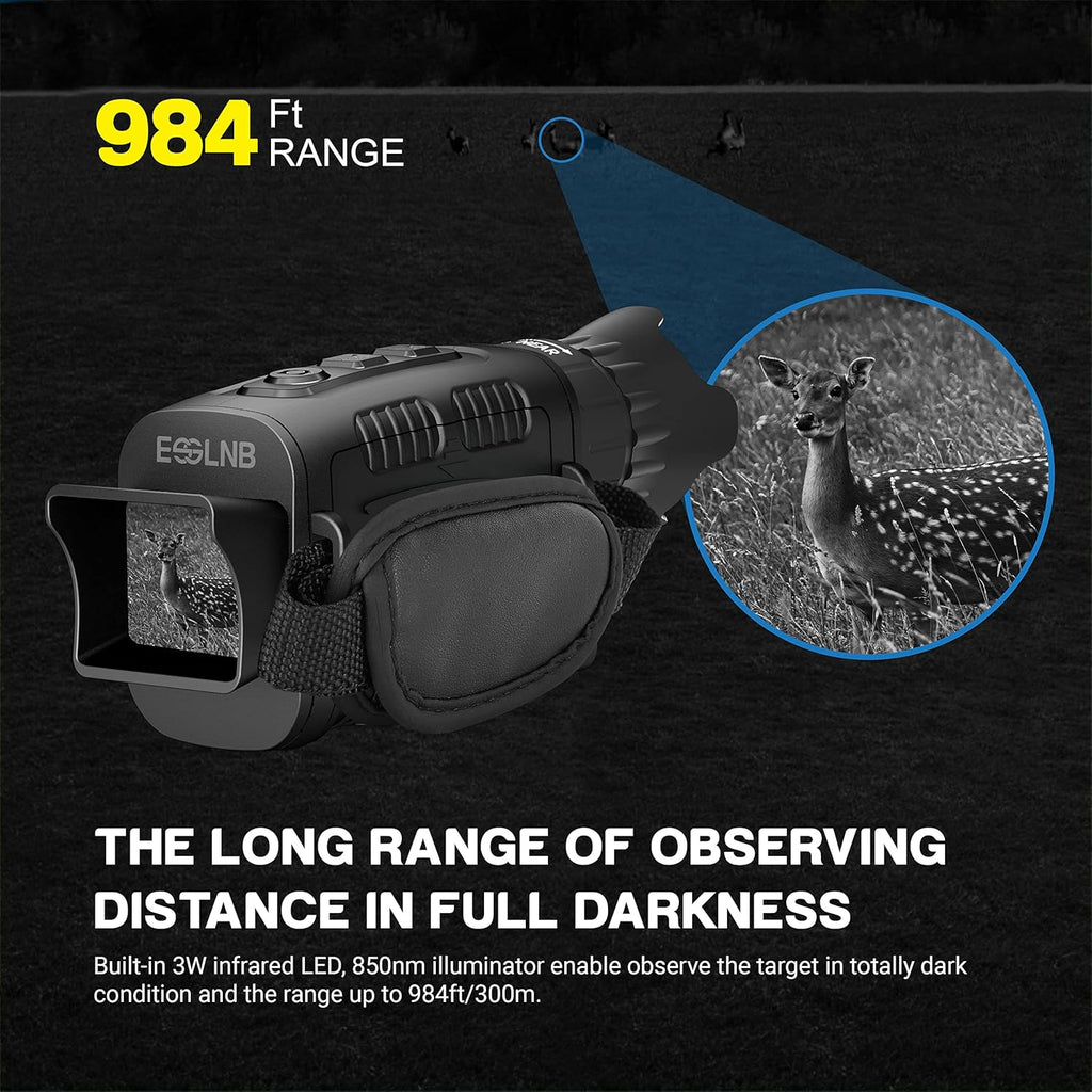 Night Vision Monocular 4X Infrared 960P with 32G TF Card Y444409
