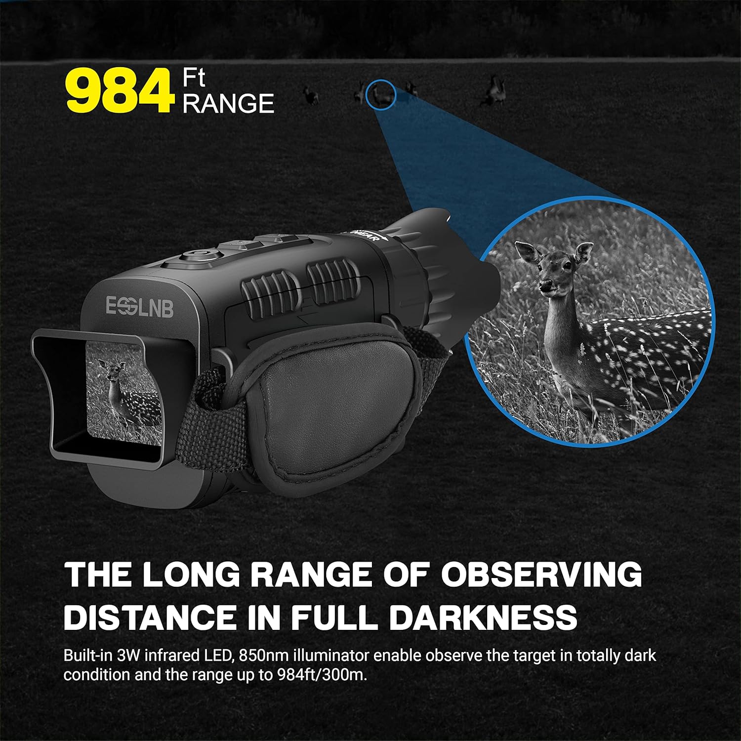 Night Vision Monocular 4X Infrared 960P with 32G TF Card Y444409