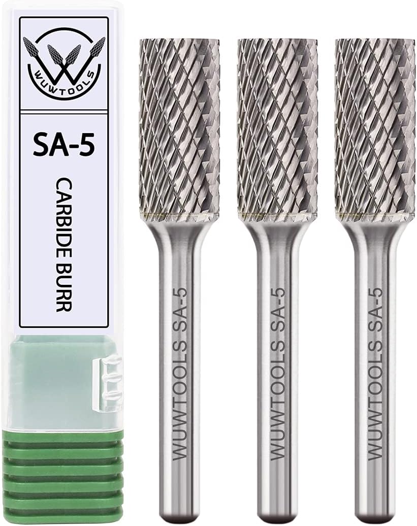 Carbide Cutting Burrs 14 Shank Tungsten Double Cut Rotary File Die Grinder Bit (3PCS) U672937