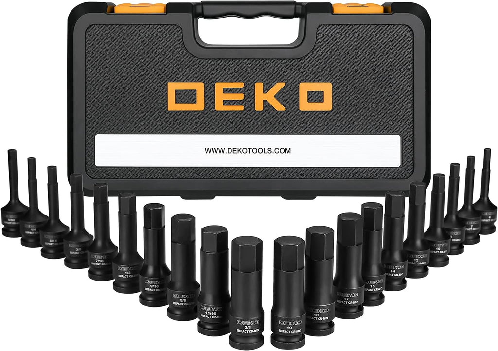 20 Piece Cr-Mo Steel Impact Hex Bit Set with Storage Case A917