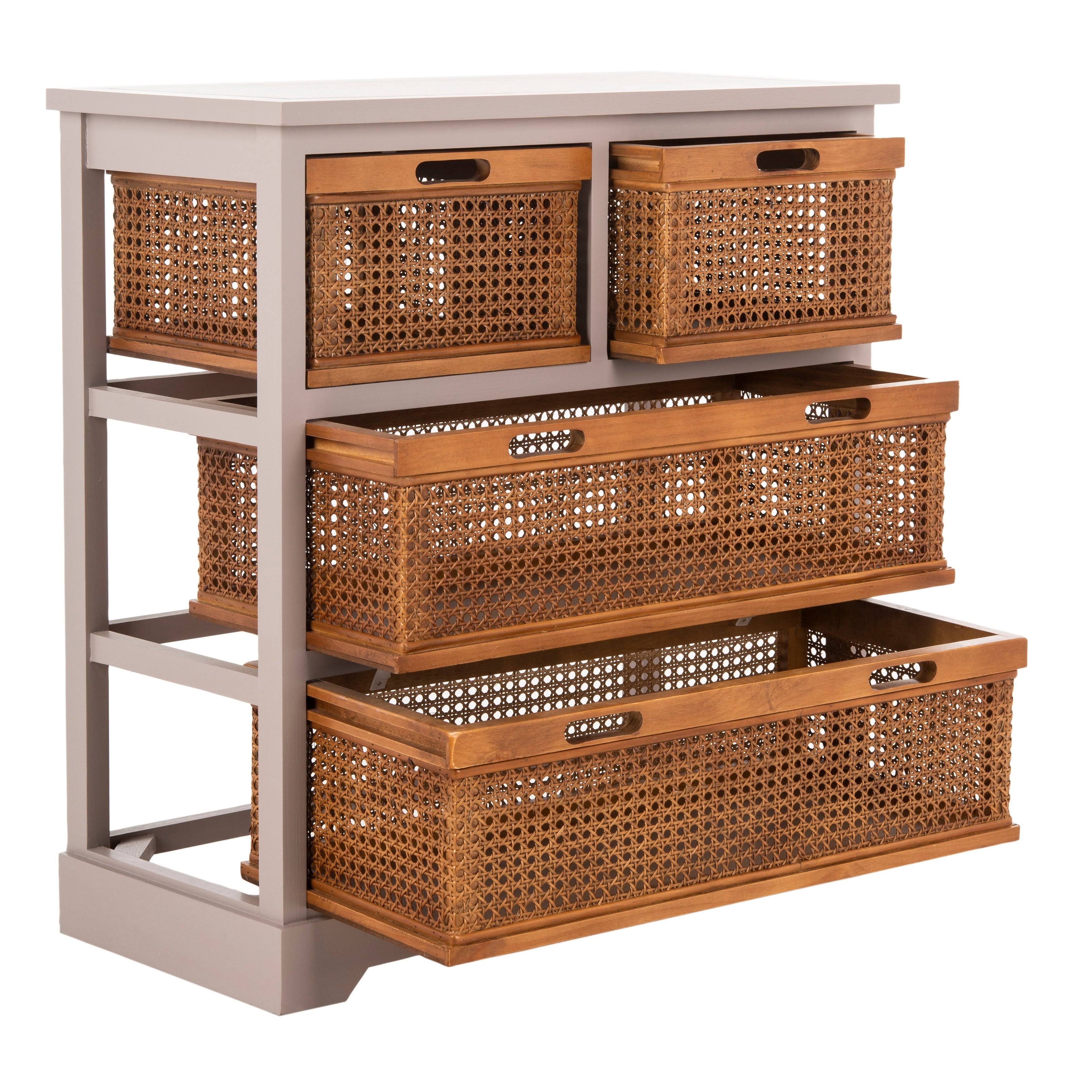 4 Drawer Storage Unit Grey C758