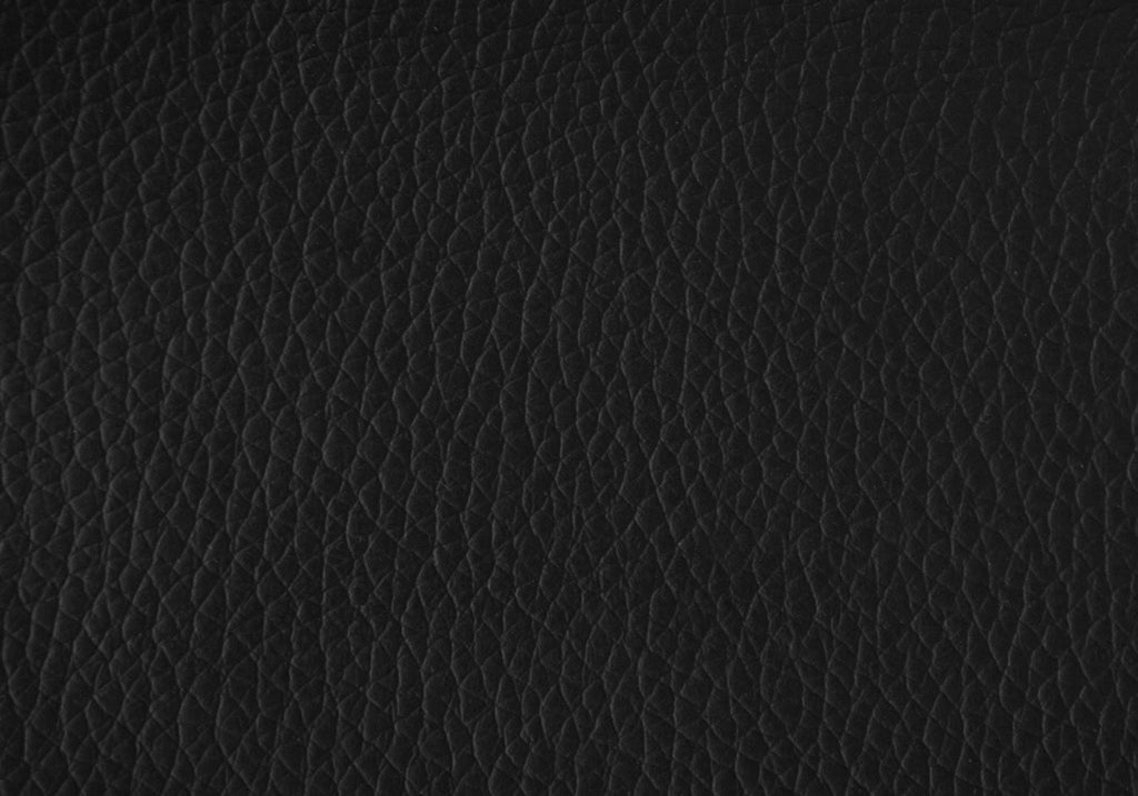Black Leather Look Fabric Ottoman B609