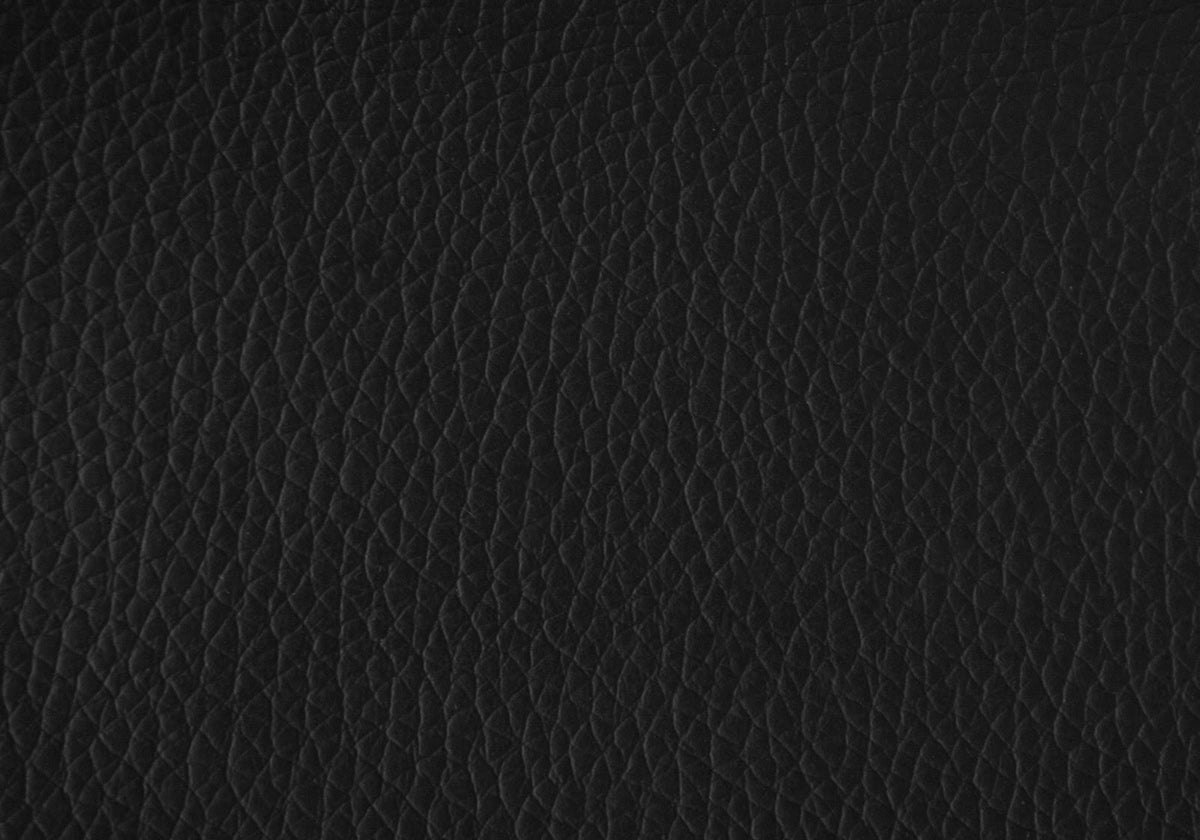 Black Leather Look Fabric Ottoman B609