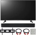 55 Inch 4K TV Bundle with Sound Bar, TV Wall Mount Bracket and Surge Adapter E7683