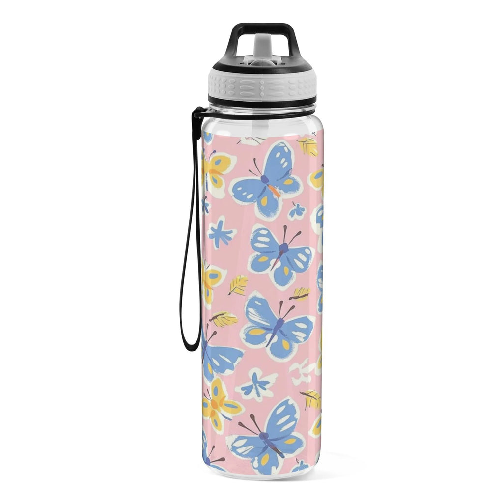 Pink 32oz Tritan Sports Water Bottle with Straw H9396