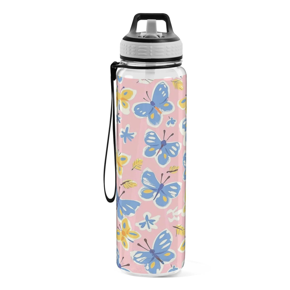 Pink 32oz Tritan Sports Water Bottle with Straw H9396