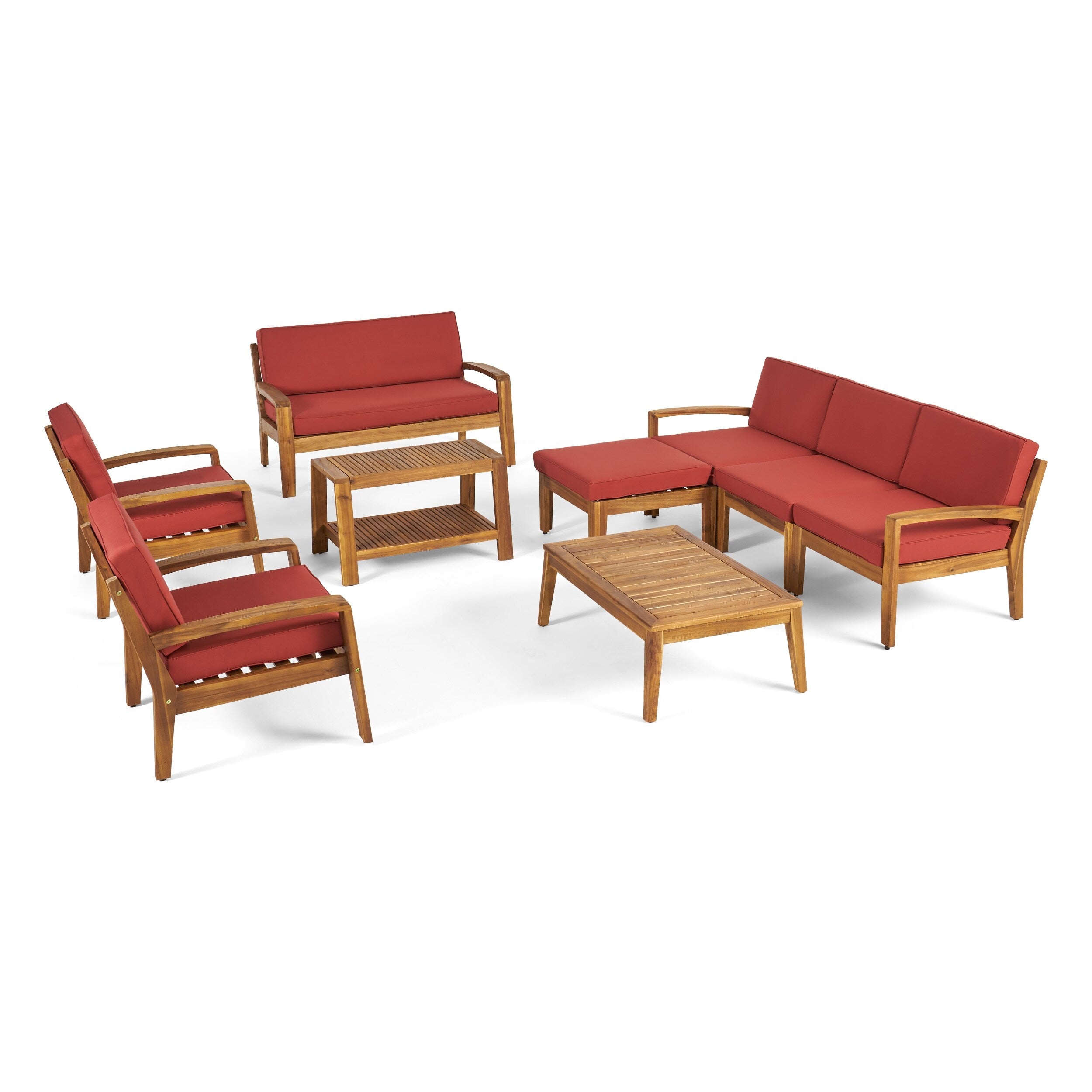 7-Seater Sectional Sofa Chat Set with Ottoman S363