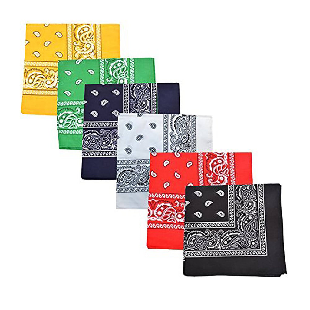 36 Pack 100% Cotton Double Sided Bandanas F9501
