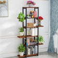 6-Tier Metal Frame Wooden Bookshelf (Red Oak) R433