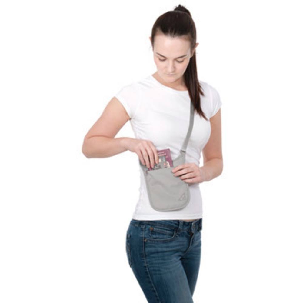 RFID Neck Pouch - Grey W814