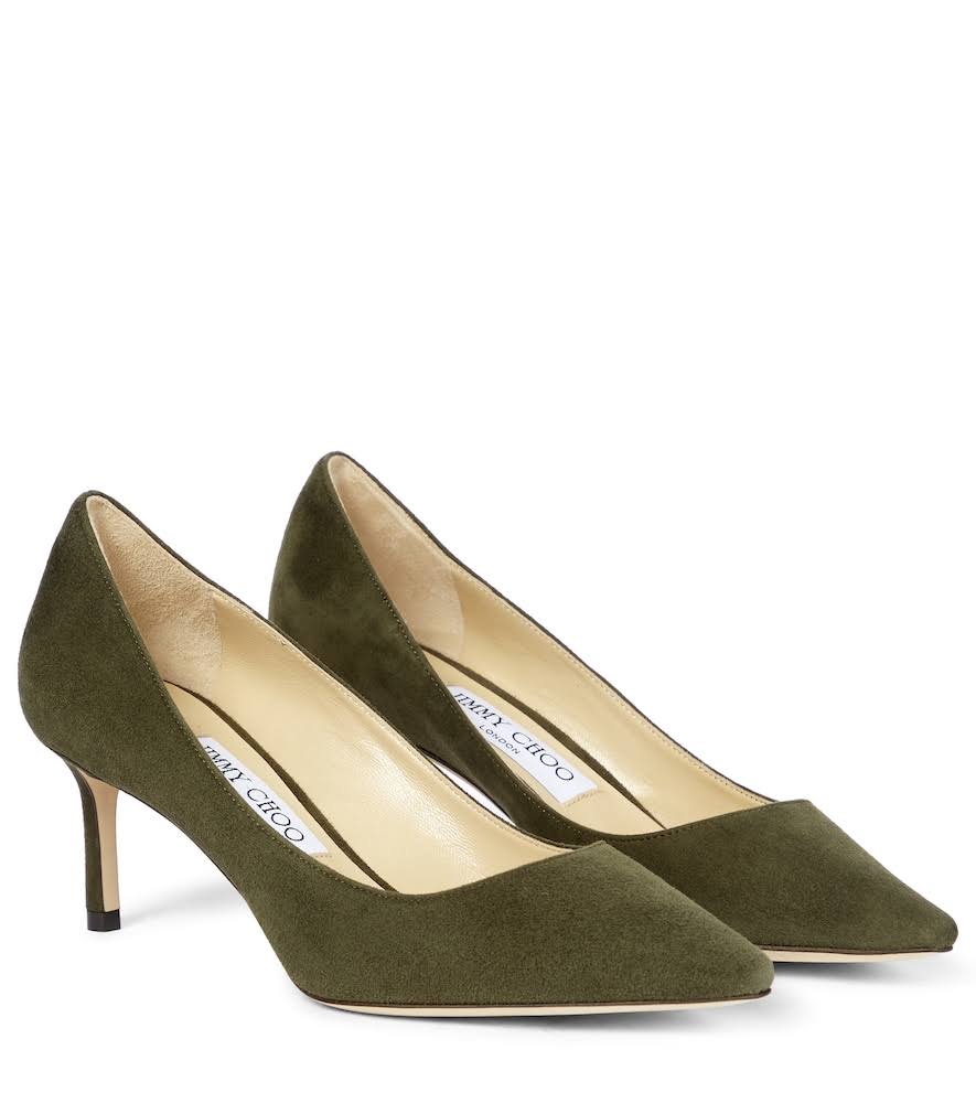 Green Suede Pumps X45390