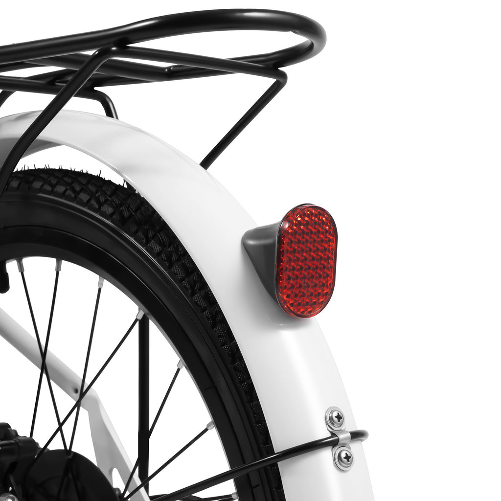 20 inch White Folding Bike with 7-Gear Disc Brakes Aluminum Alloy L131074