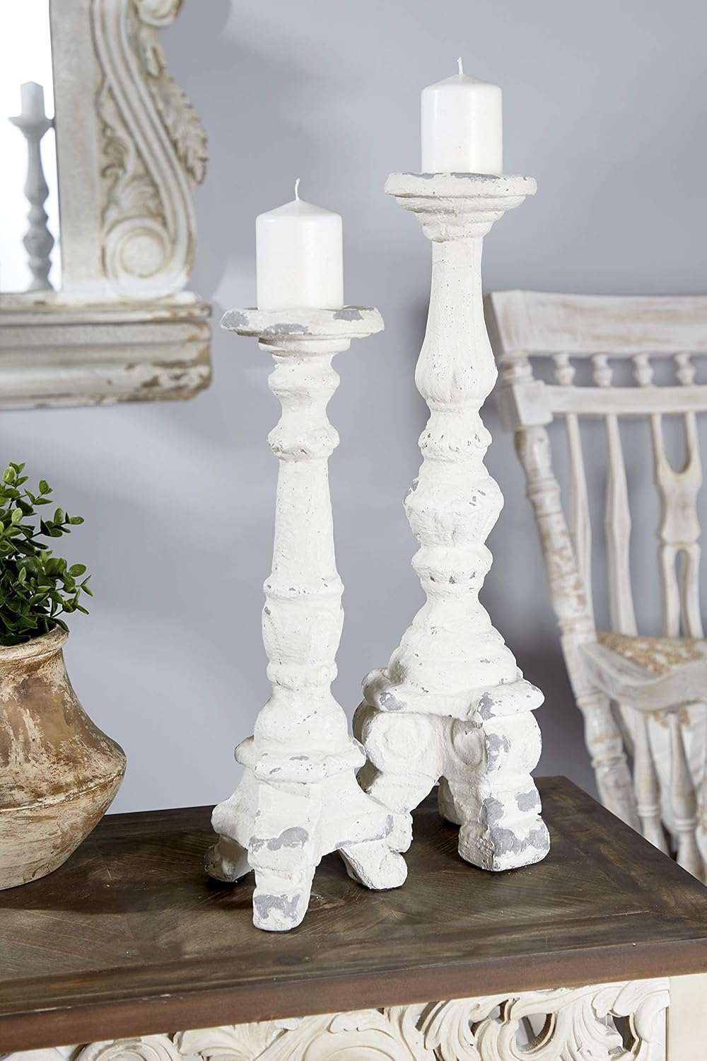 White Candlestick Holders H15185
